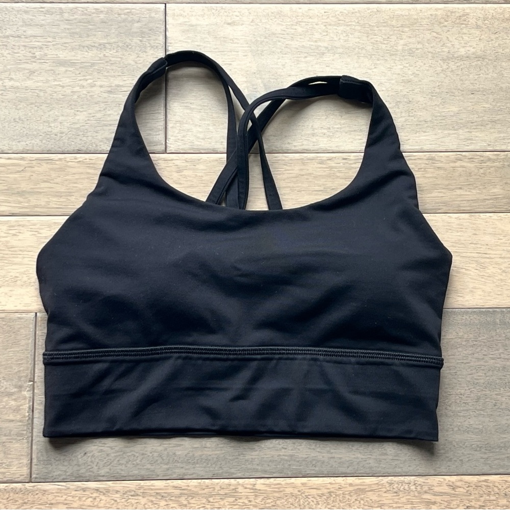 Black LuLulemon Longline Energy Bra-Size 4